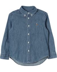 Polo Ralph Lauren - Camicia Denim Con Logo - Lyst