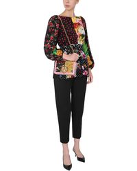 Dolce & Gabbana Patchwork Crepe De Chine Blouse With Belt - Multicolour