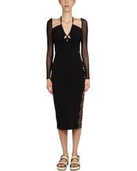 Self-Portrait - Lace Midi Dress With V-Neck - Lyst