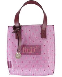 RED V Transparent Tote Bag With Point D'esprit Print - Purple
