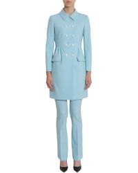 Boutique Moschino Double Breasted Coat With Pearl Shaped Buttons - Blue