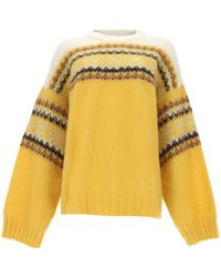 Ganni - Fair Isle Knit Sweater - Lyst