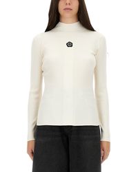KENZO - 'Boke Flower 2.0' Embroidered Long Sleeve Rib Top - Lyst