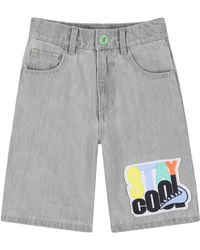 Billieblush - Bermuda Denim Con Stampa "Stay Cool" - Lyst