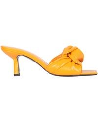 BY FAR - Leather Sandals With Twisted Knot Detail - Lyst