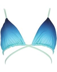 CASABLANCA - Top Bikini Con Stampa Gradient E Perline - Lyst