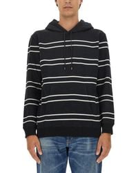 Saint Laurent - Striped Hoodie - Lyst