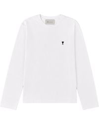 Ami Paris - T-Shirt A Manica Lunga Con Logo - Lyst