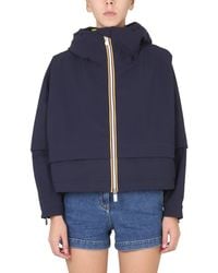 K-Way - Technical Fabric Windbreaker Jacket With Logo - Lyst