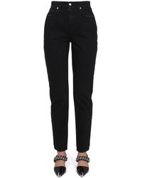 McQueen - Boyfriend Jeans With Zipper And Button Closure - Lyst