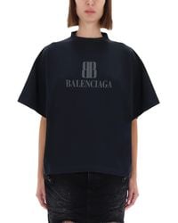 Balenciaga - Cotton T-Shirt With Logo - Lyst