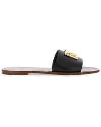 Dolce & Gabbana - Leather Slide Sandal - Lyst