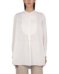 Aspesi - Linen Tunic Shirt - Lyst