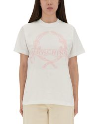 Moschino - Embroidered Crew Neck T-Shirt - Lyst