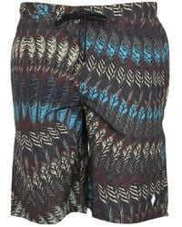 Marcelo Burlon - Logo Print Boxer Swimsuit - Lyst