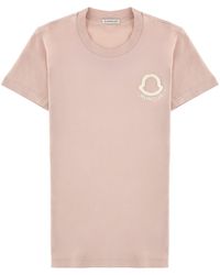 Moncler - T-Shirt Con Logo Ricamato - Lyst