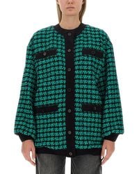 MSGM - Oversized Houndstooth Tweed Jacket - Lyst