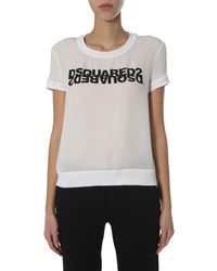 DSquared² - Sheer Lightweight Round Neck T-Shirt - Lyst
