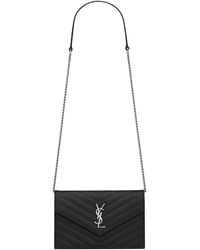 Saint Laurent - Portafoglio Con Catena "Envelope Cassandre" - Lyst