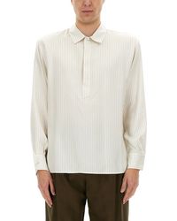 Saint Laurent - Striped Tunic Shirt - Lyst
