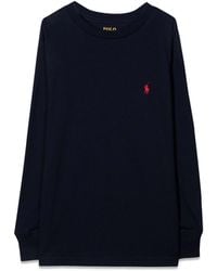 Polo Ralph Lauren - T-Shirt Manica Lunga Con Logo - Lyst
