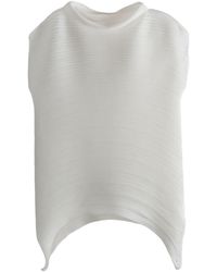 Pleats Please Issey Miyake - Asymmetrical-Hem Pleated Top - Lyst