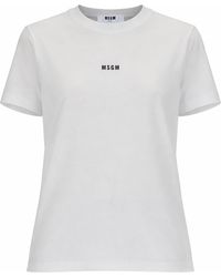 MSGM - T-Shirt Con Micro Logo - Lyst