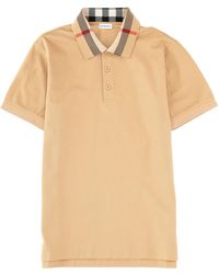 Burberry - Polo Shirt With "Check" Collar - Lyst