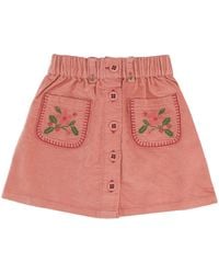 Emile Et Ida - Gonna Con Tasche Frontali Ricamate A Punto Croce - Lyst