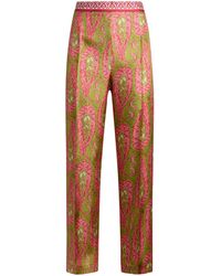 Etro - Paisley-Print Stretch-Velvet Flared Pants - Lyst