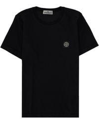 Stone Island - T-Shirt Con Patch Con Logo Compass - Lyst