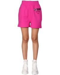 Moschino - Shorts With Vinyl Logo Detailing - Lyst