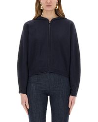 Theory - Knit Sweatshirt With Zipper - Lyst