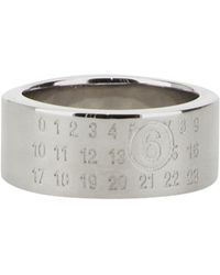 MM6 by Maison Margiela - Anello Con Logo - Lyst