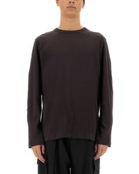 Helmut Lang - Relaxed Fit Long-Sleeve Crew Neck T-Shirt With Tonal Logo - Lyst