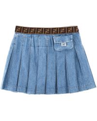 Fendi - Gonna Light Denim - Lyst