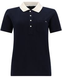 A.P.C. - Polo Shirt With Logo And Contrasting Collar - Lyst