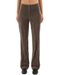 Alysi - Velvet "Crinkle" Slim Pants - Lyst