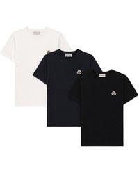 Moncler - 3-Pack T-Shirt Con Logo Applicato - Lyst