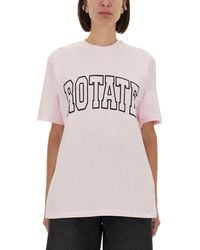 ROTATE BIRGER CHRISTENSEN - Logo Crew Neck T-Shirt - Lyst
