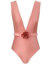 Zimmermann - One Piece Swimsuit With Floral Detail "Lucky" - Lyst