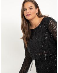 eloquii fringe strapless dress