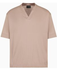 Emporio Armani - Asv Comfort-fit V-neck T-shirt In Lyocell-blend Jersey - Lyst