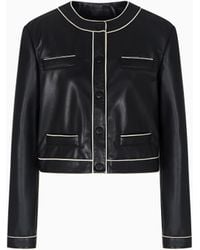 Emporio Armani - Semi-Aniline Lambskin Nappa Leather Jacket - Lyst