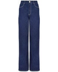 Emporio Armani - J4b Mid-rise Straight-leg, Rinsed-denim Jeans - Lyst