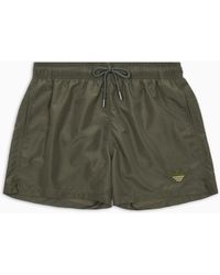 Emporio Armani - Bañador Tipo Pantalón Corto Con Bordado De Águila Bicolor - Lyst
