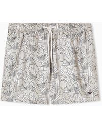 Emporio Armani - Swim Shorts With All-Over Logo - Lyst
