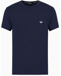 Emporio Armani - T-shirt De Détente Coupe Ajustée En Modal Doux - Lyst