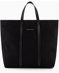 Emporio Armani - Canvas Shopper Bag With Shoulder Strap - Lyst