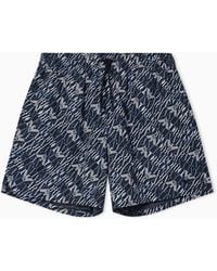 Emporio Armani - Swim Shorts With All-Over Logo - Lyst